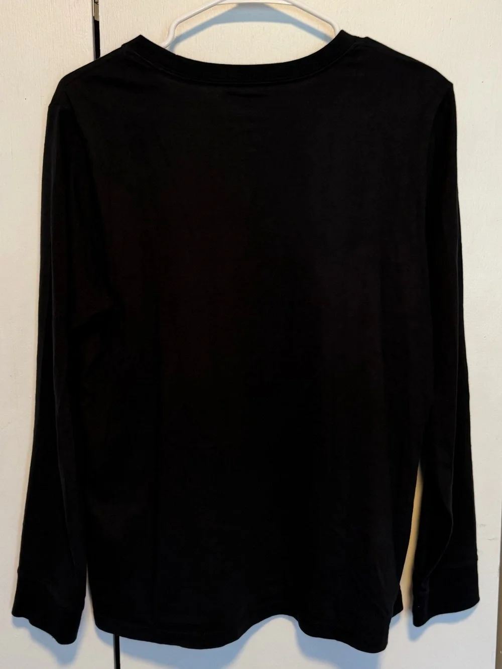 Nike Black Long-Sleeve Crew with White Swoosh